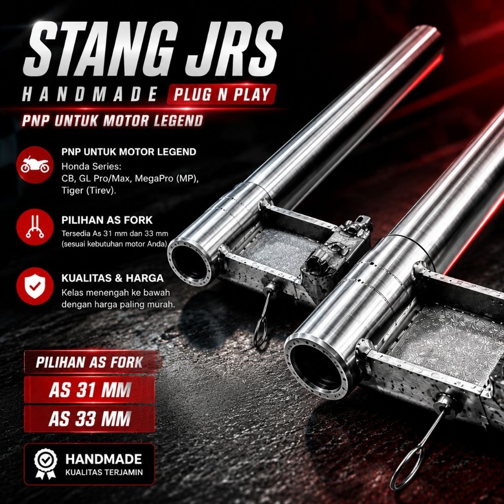 Stang JRS Handmade PNP Universal As 31 33 mm Stang Jepit Clip On Herex Racing Custom Cafe Racer Japs