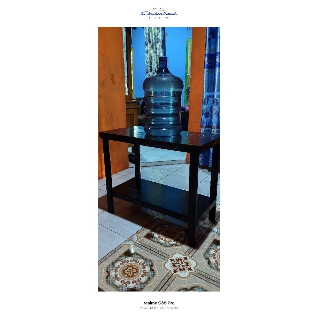Meja Multifungsi Kayu Hitam Granit Ukuran 70x35x45 cm