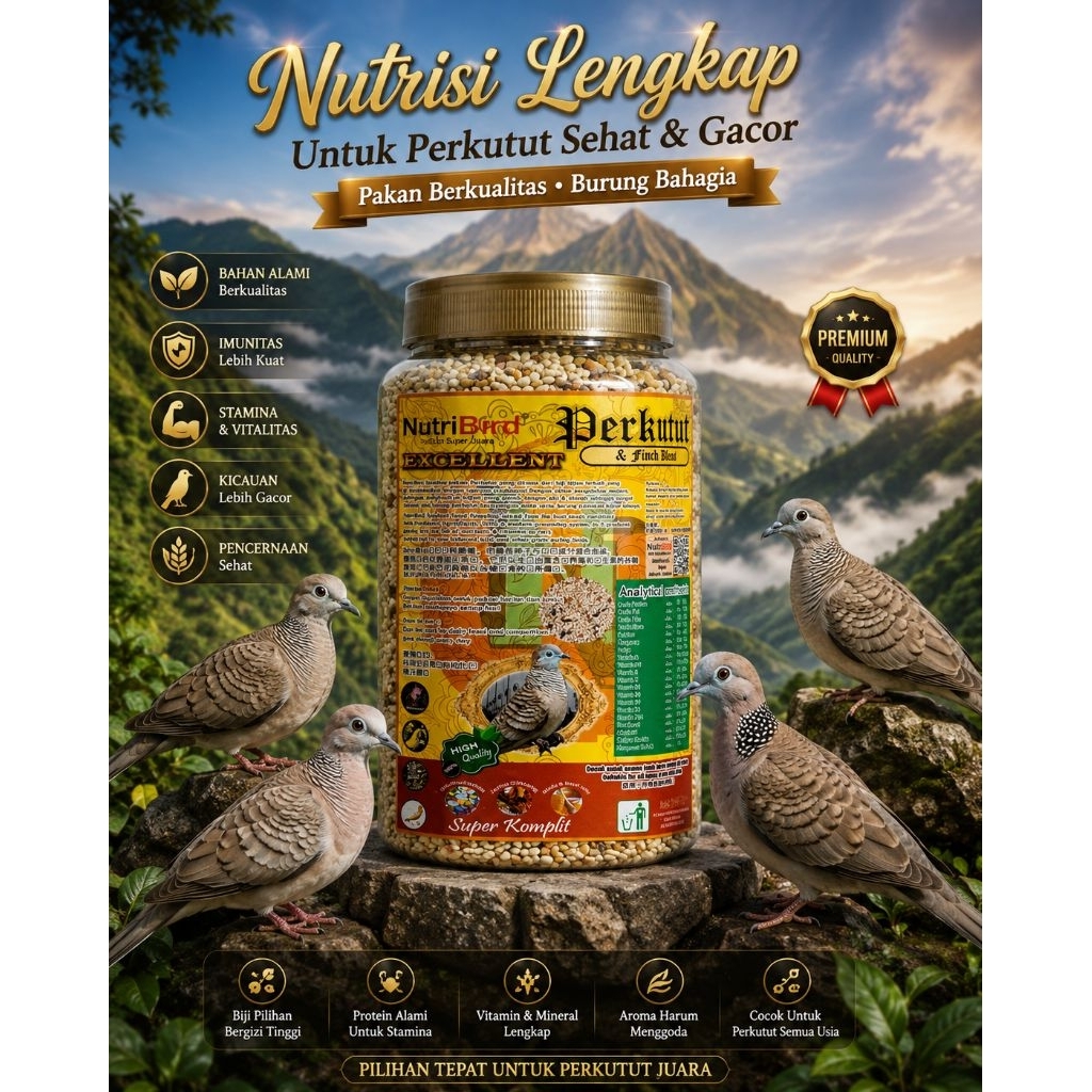 1 BOTOL NUTRIBIRD PERKUTUT PAKAN BURUNG PERKUTUT BLACKSTROAT NUTRI BIRD PERKUTUT