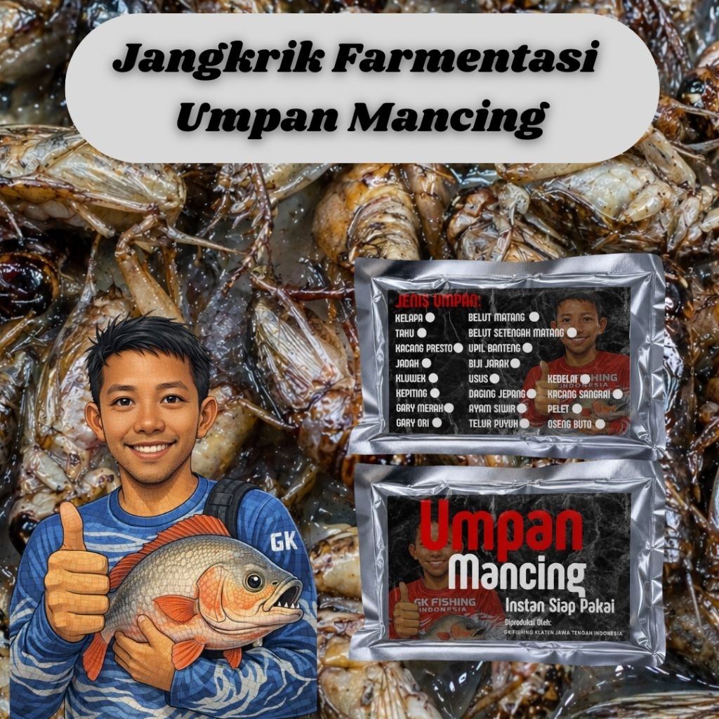 umpan mancing ikan lele jangkrik bos kemasan 200ml siap pakai