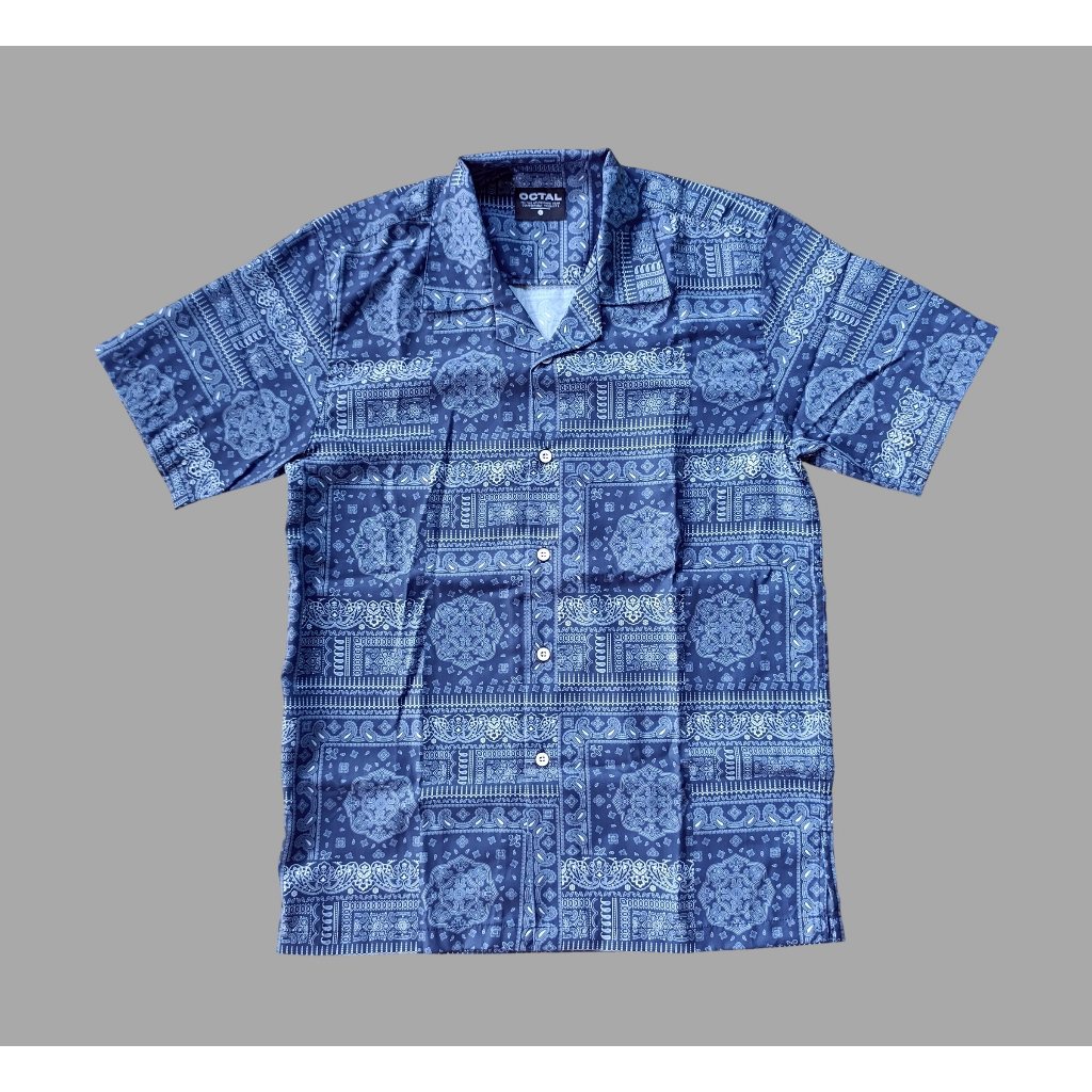 OCTAL Bandana Paisley Open Collar Short Sleeve Shirt