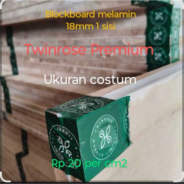 Blockboard Melamin 18mm 1 sisi Ukuran custom