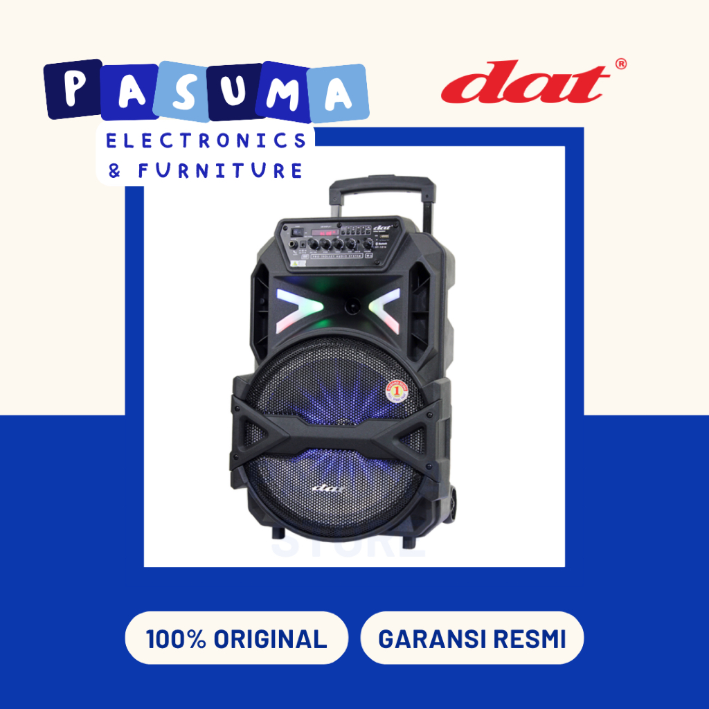 SPEAKER DAT DT-1216 ECO+ SPEAKER TROLI DAT DT1216 ECO+ SPEAKER 12 INCH SPEAKER PORTABLE DAT SPEAKER 