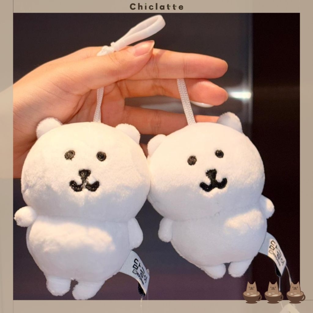 [CHICLATTE] Nagano Jokebear Plush Keychain - Gantungan Kunci Plushie Boneka Beruang Putih Lucu Gemas
