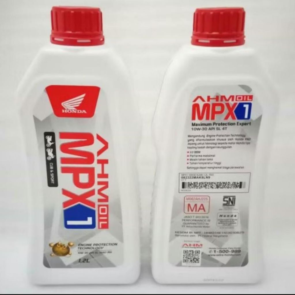 Oli Motor MPX1 AHM 1,2L SAE 10W-30 1000ML Asli Original