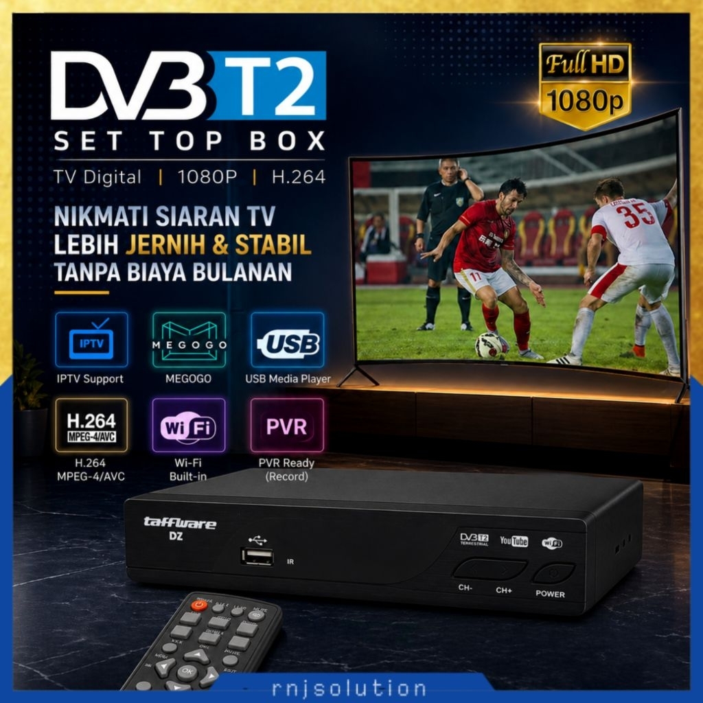 Set Top Box TV Digital DVB-T2 Taffware DZ HD 1080P STB TV Analog ke Digital H264 HDMI USB