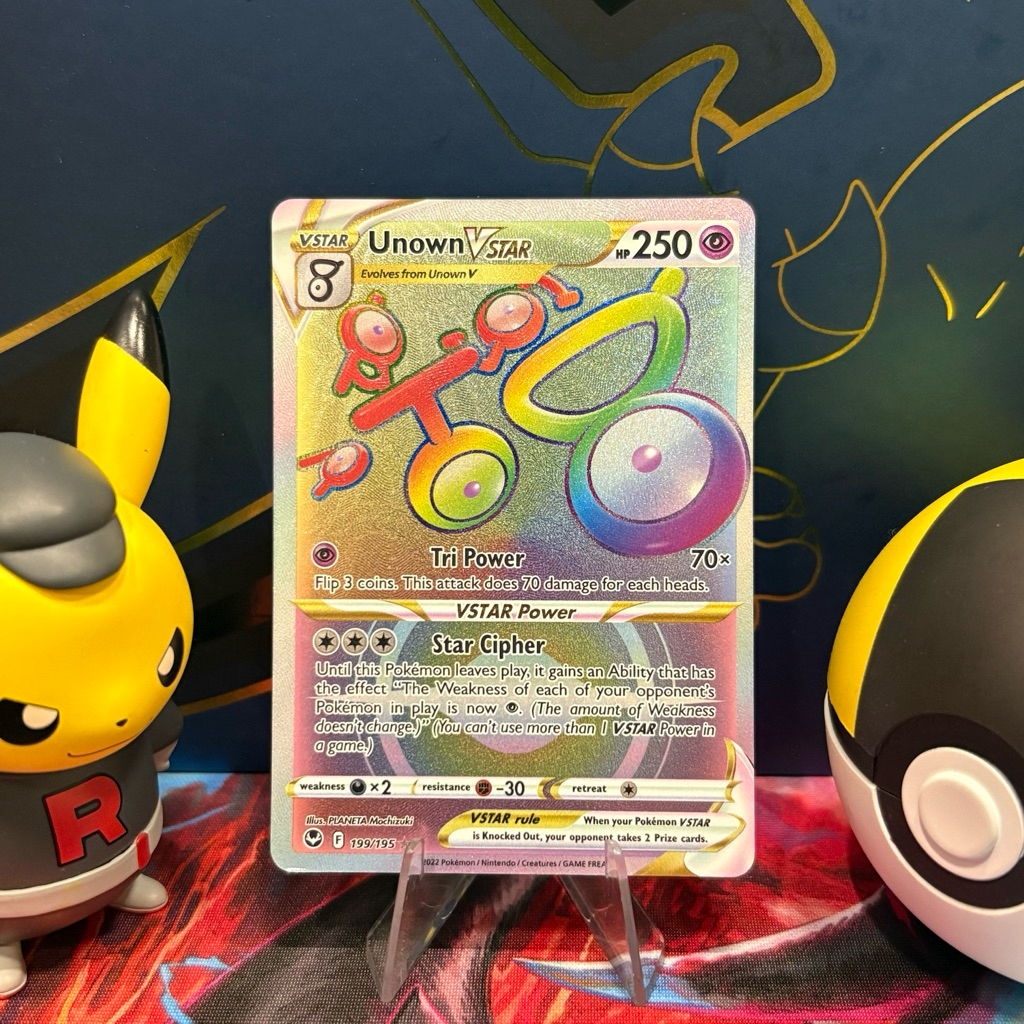 Unown VSTAR 199/195 ENG - Rainbow Rare - Silver Tempest - Pokemon TCG