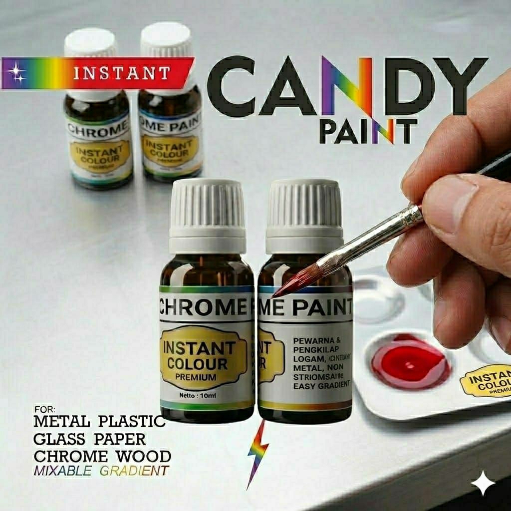 Cat candy chrome cat velg cat logam permanent cat candy paint 10 ml