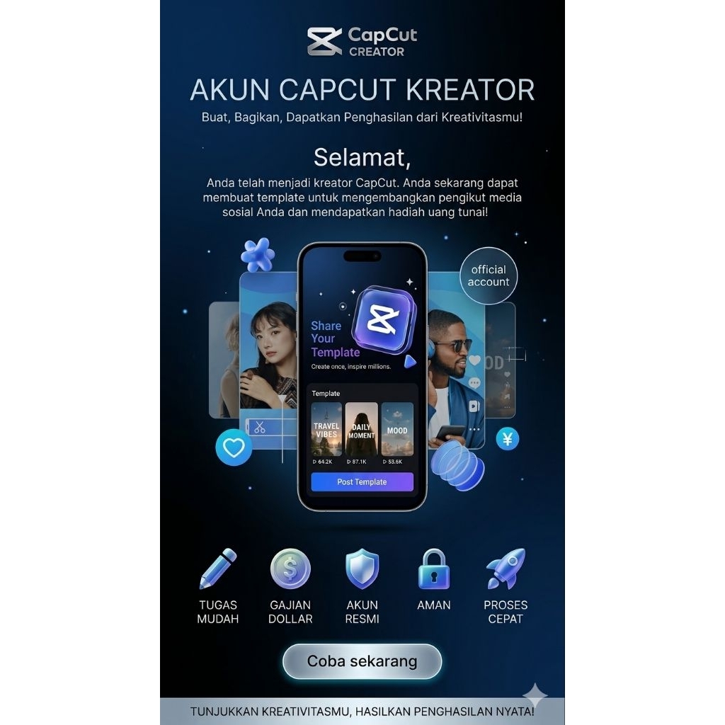 Akun Creator Capcut Level 0