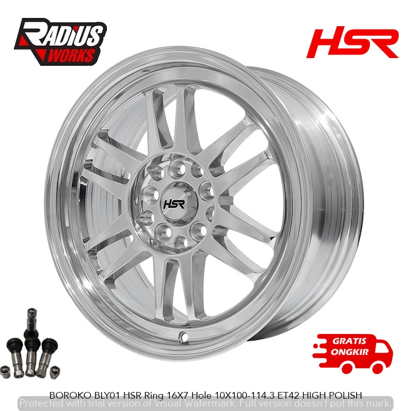 velg hsr ori type boroko ring 16 h10x100-114,3 untuk mobil brio , jazz,ignis,avanza