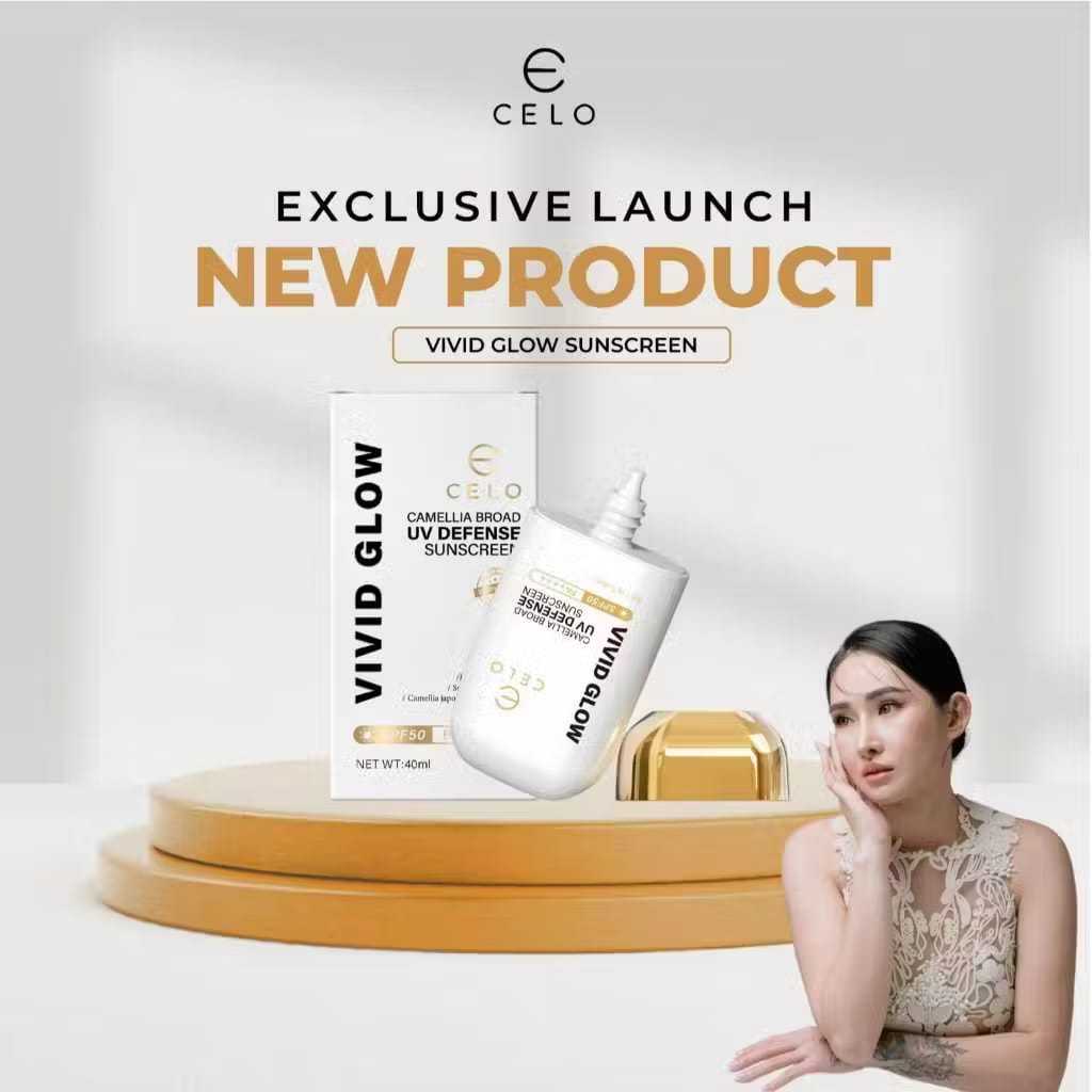 [ BISA LANGSUNG KIRIM ] Celo Vivid Glow Sunscreen SPF 50 PA++++ - Perlindungan Matahari Luas || GWET