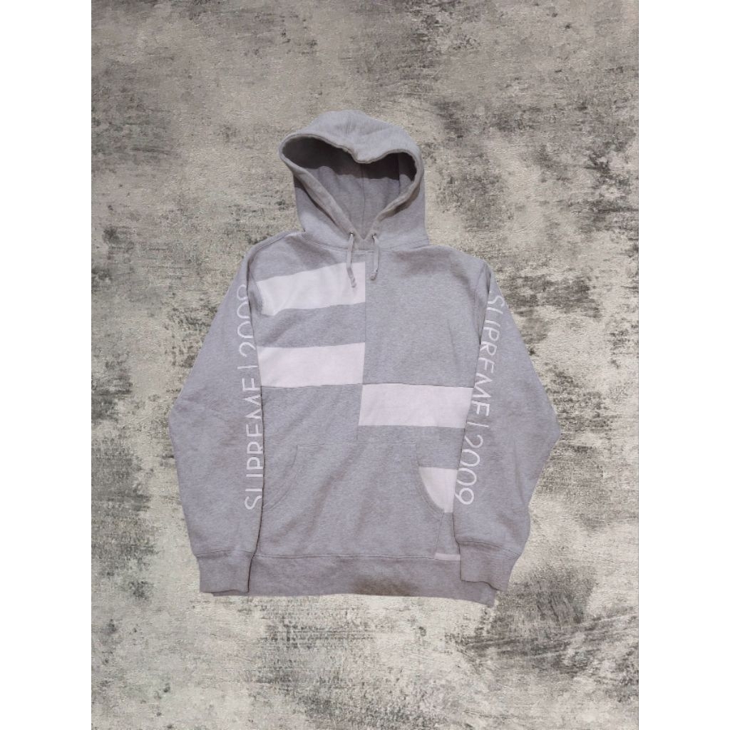 hoodie supreme block logo stripe 2009