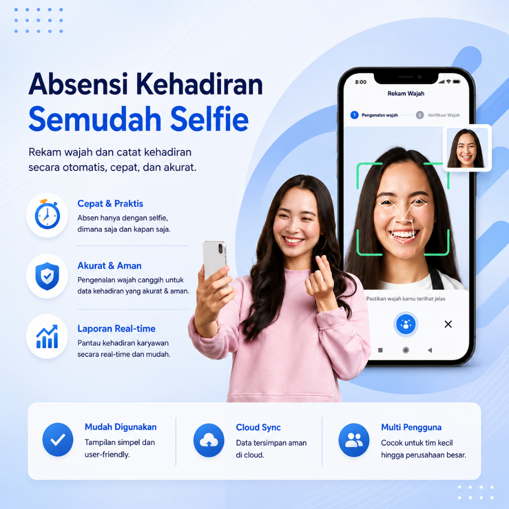 Aplikasi Absensi Wajah V3 GPS + Selfie Wajah Software Absensi Murah - Cocok Untuk Program Skripsi Te