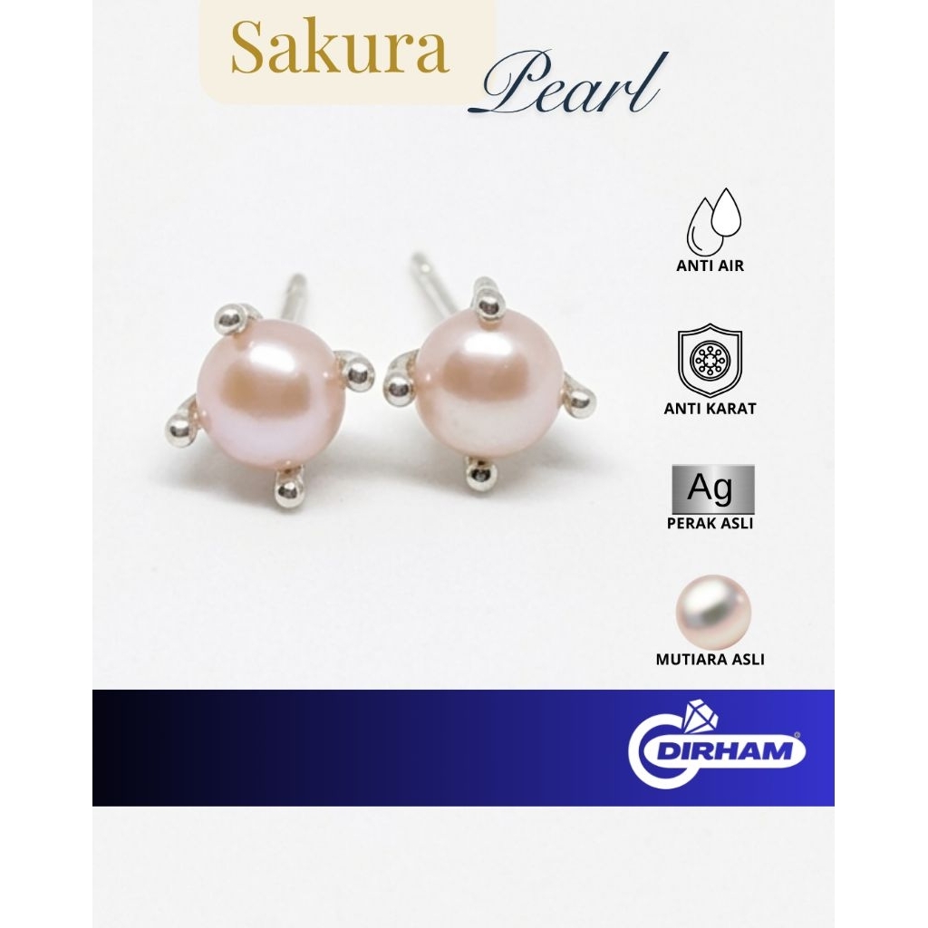 Dirham Anting Silver Mutiara Asli model Korea Aesthetic