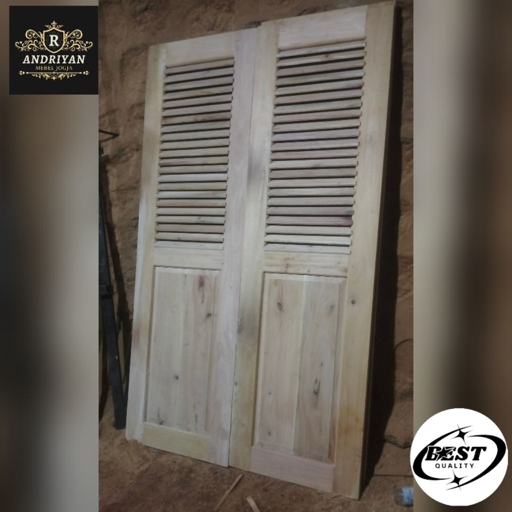 pintu krepyak bahan kayu mahoni