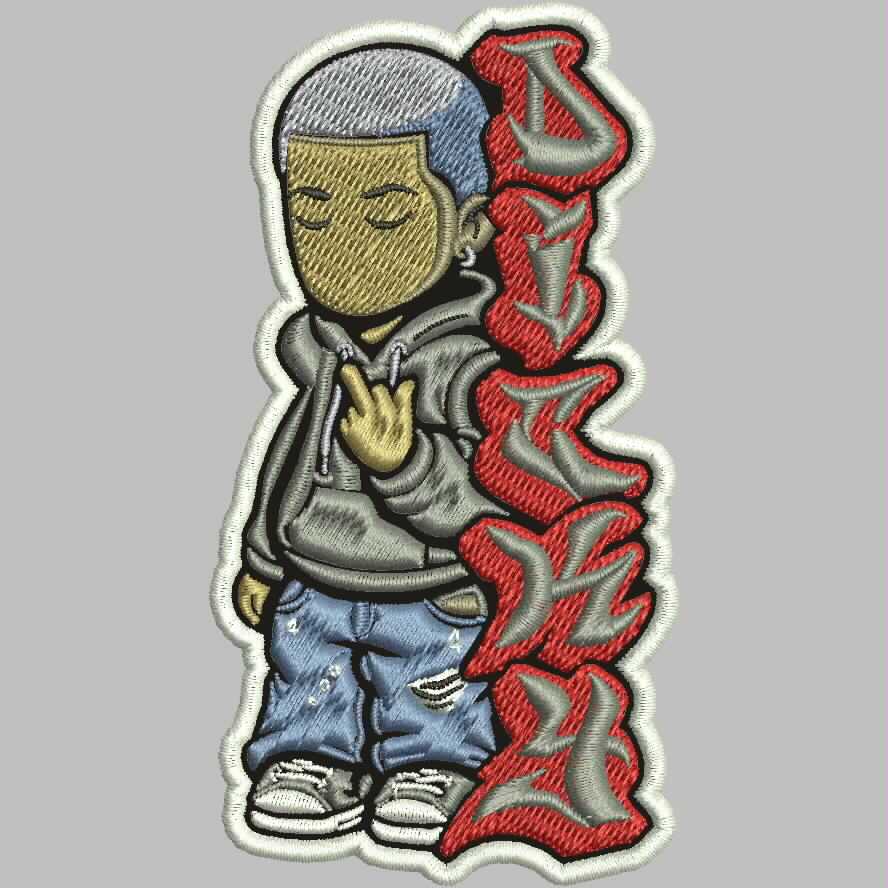 PATCH BORDIR-BLACK BOY RAPPER CHENILLE ANIME