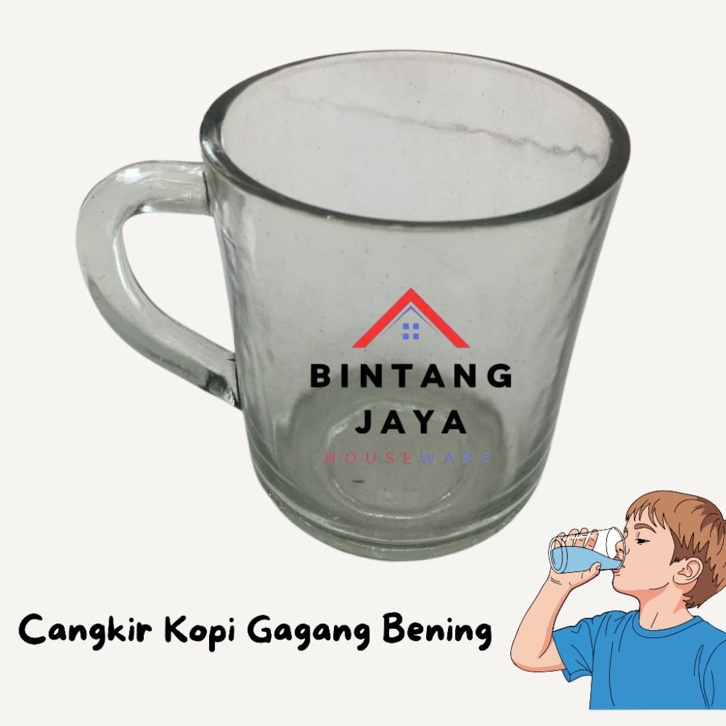 GELAS  KOPI POLOS GAGANG || GELAS KOPI POLOS || GELAS KOPI GAGANG || GELAS KOPI GAGANG MURAH ISI 6