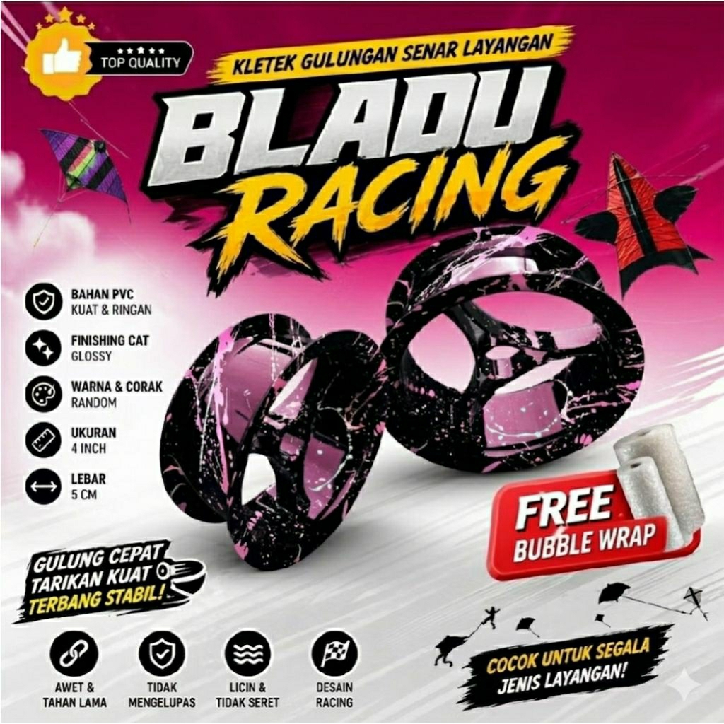Bladu Gulungan Senar Layangan/ Bladu Gulungan Senar Layangan/ Kletek Gulungan Benang layangan 4 inci