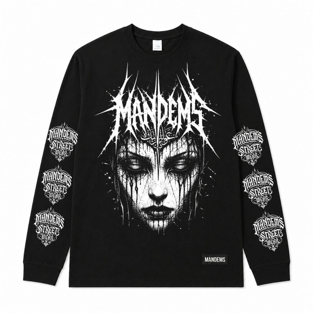 MANDEMS - KAOS LENGAN PANJANG GHOTIK BLACK METAL COMBED 24s