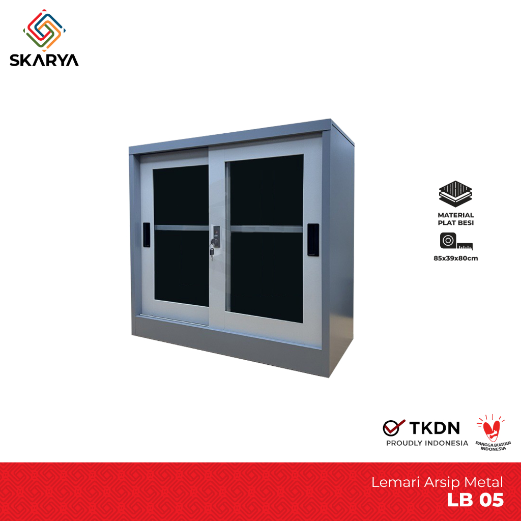 Rak Arsip Besi Pintu Geser Rak Arsip Metal Lemari Arsip Dengan Kunci LB 05 (Baru)