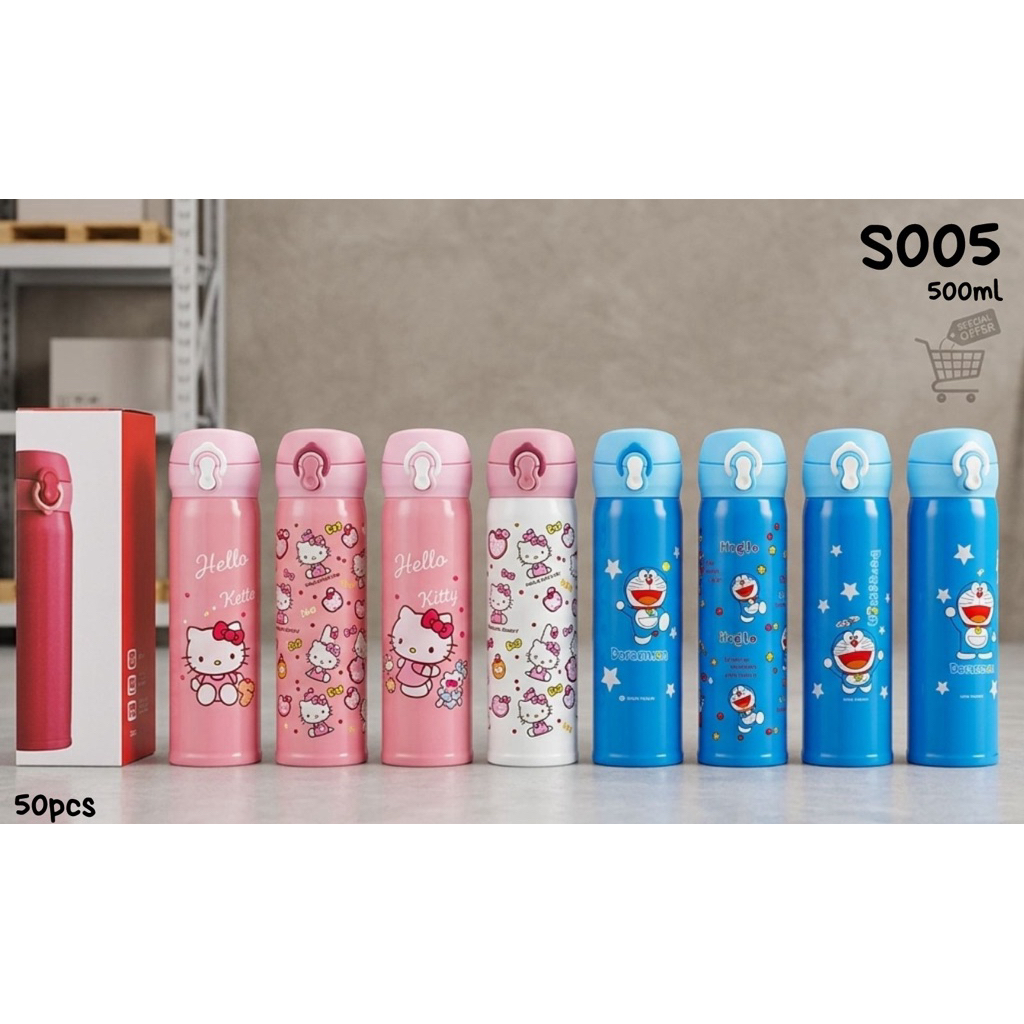 Thermos/Termos Kecil Hellokity Termos Doraemon 500ml Thermos Air Stainless Thermos Mini 500ml