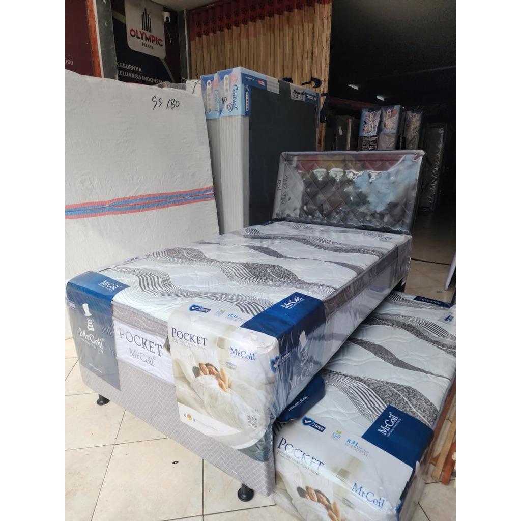 CHAVIHOME set 2in1 springbed sorong mr coil pocket springbed 120x200cm