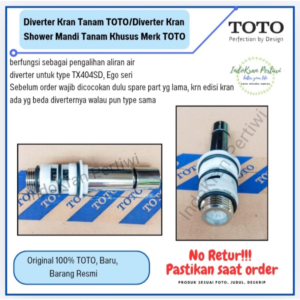 Diverter Kran Tanam Dinding TOTO/Diverter Kran Tanam TOTO/Spare Part TOTO