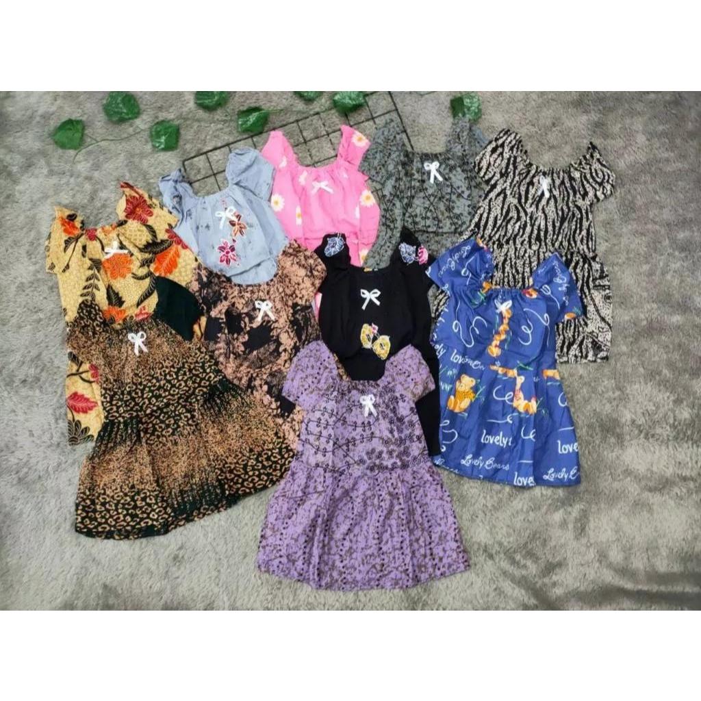 DASTER PERCA 1-2th grosir baju anak murah harian kutung santai rayon daster
