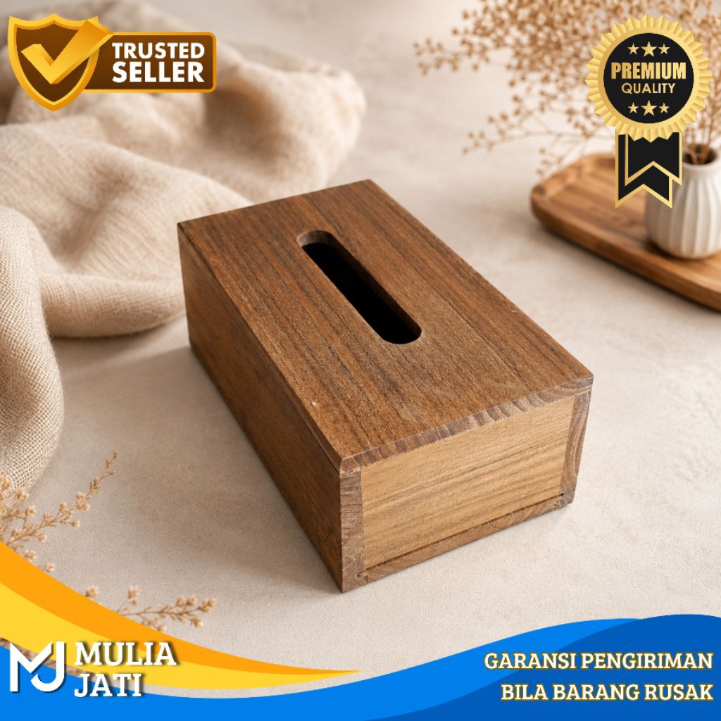 Tempat Tisu Kayu Jati Scandinavian Kotak Tisu Kayu Jati Estetik Tempat Tisu Kayu Jati