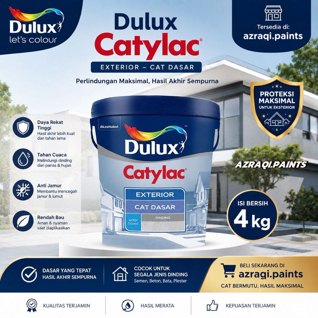 CAT DASAR DULUX CATYLAC EXTERIOR ABU MUDA ( 4 KG ) GALON