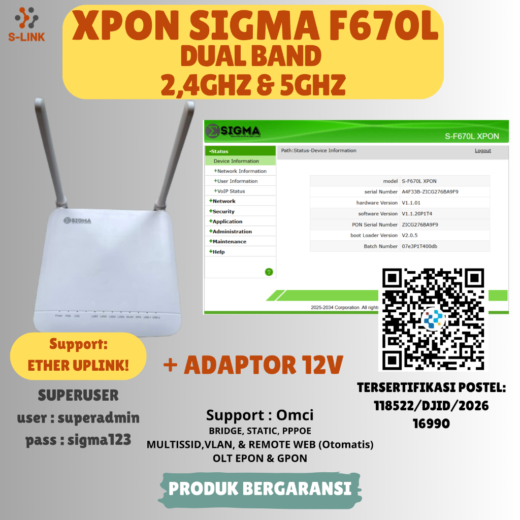 XPON EPON GPON F670L DUAL BAND OMCI