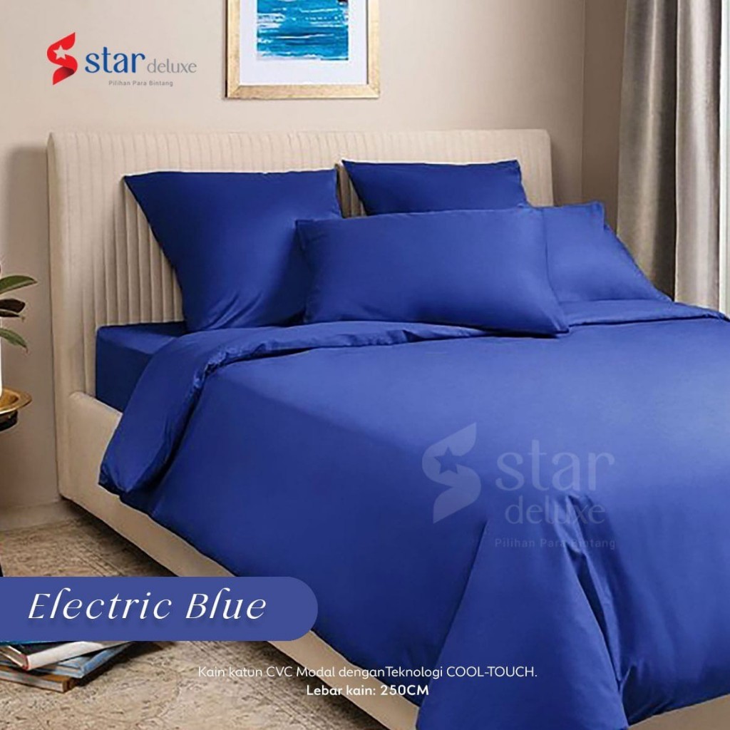 Sprei SEt Katun Star Polos Electric Blue