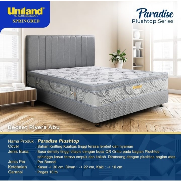 Kasur Spring Bed Uniland Paradise Plush Top KASUR SAJA Springbed Mattress