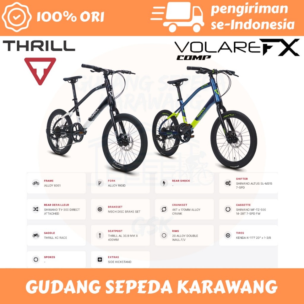 SEPEDA THRILL HYBRID VOLARE 20 INCH FX PRO FX COMP