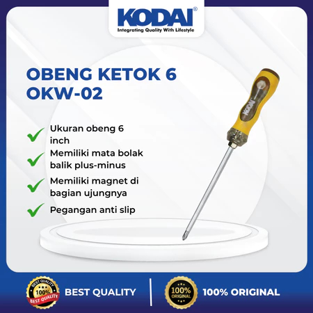 KODAI Obeng Ketok Obeng BB Magnet Bolak Balik Min (-) Plus (+) / Tespen / Obeng BB Mini High Quality