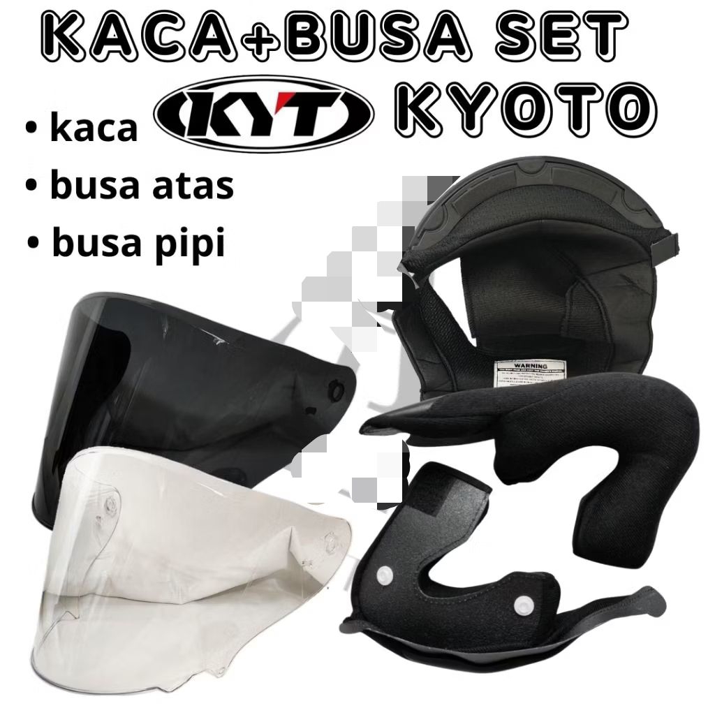 Paket Busa helm kyt kyoto fullset + kaca helm kyt kyoto