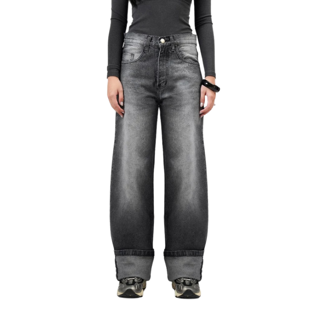 Amigos de Nimes - Basica Women Wide Leg  - Black Denim Jeans