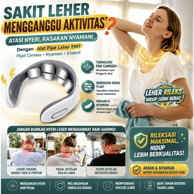VINEX Alat Terapi Pijat Leher Elektrik Alat Pijat Pijit Getar Electric Terapi Leher