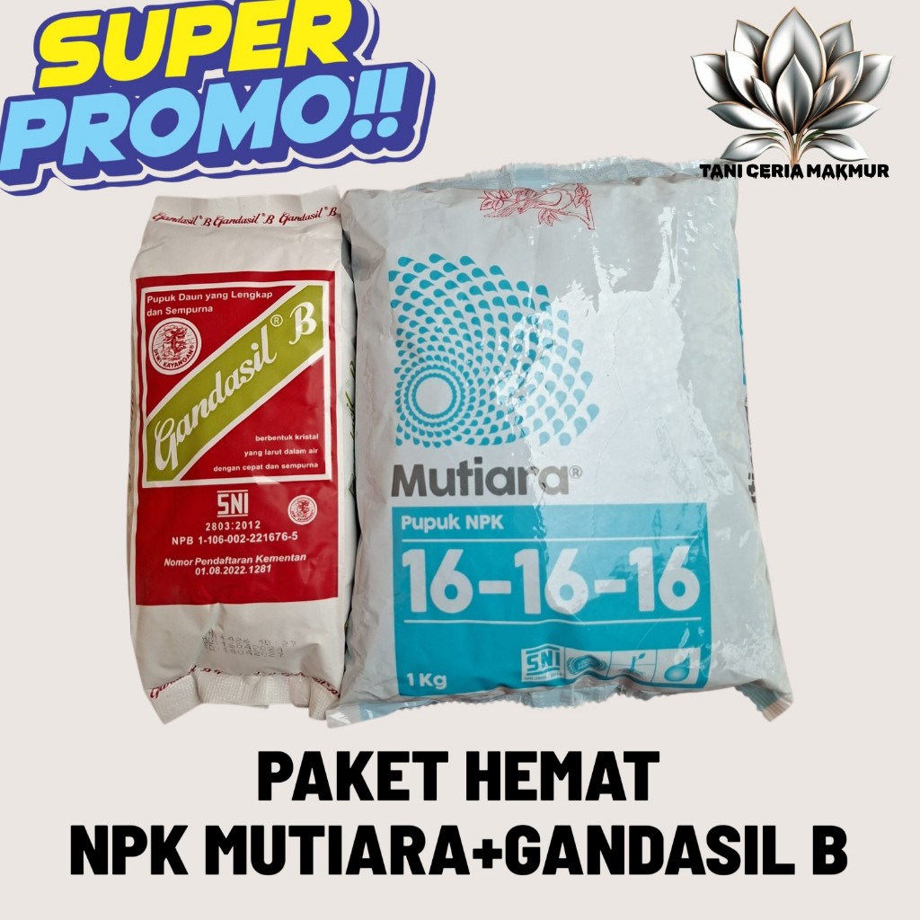 Paket HematPupuk Gandasil B Kemasan 500 Gram+Pupuk Mutiara Npk 161616 1KG Bisa cod