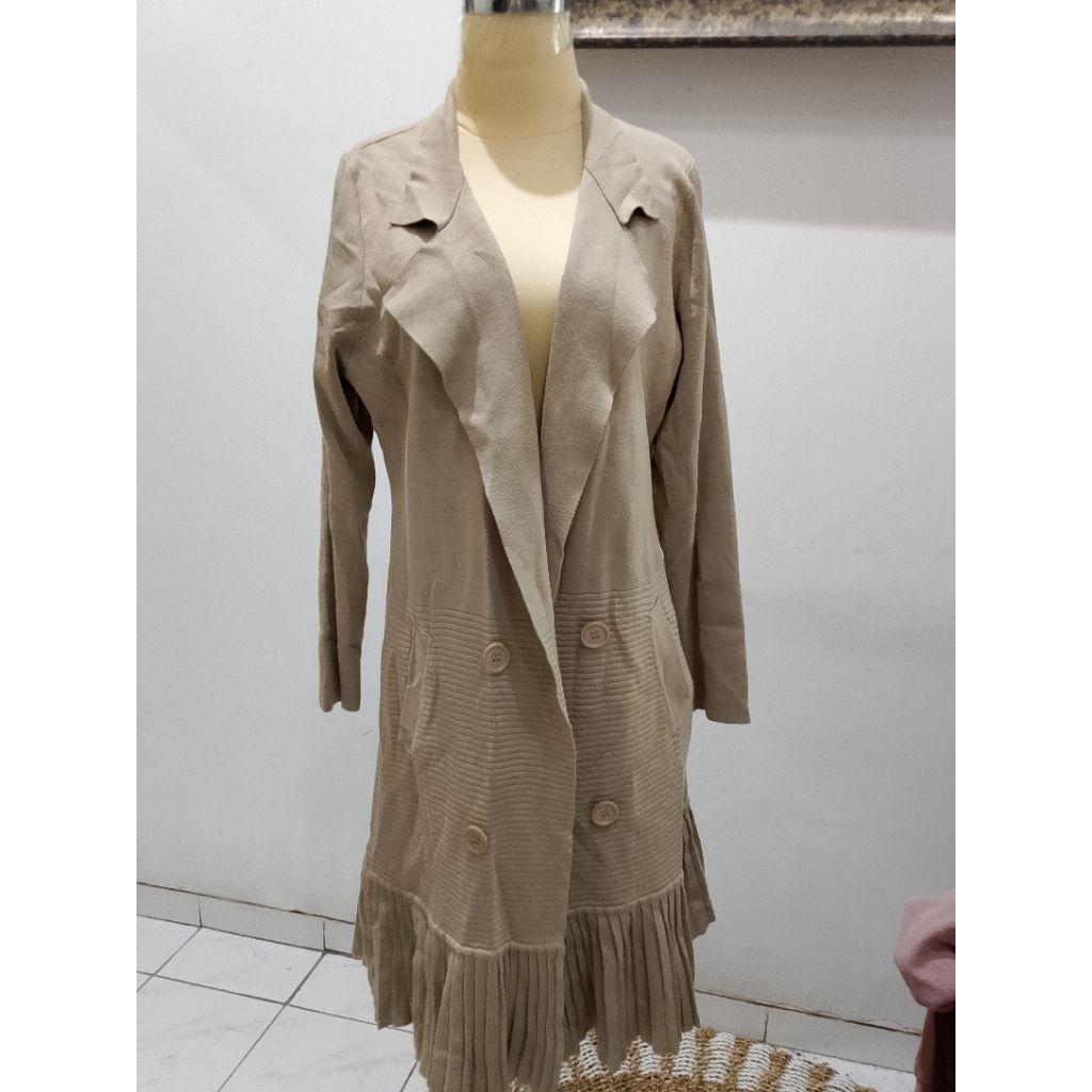Solemio long outer bahan knit/ rajut premium model cantik