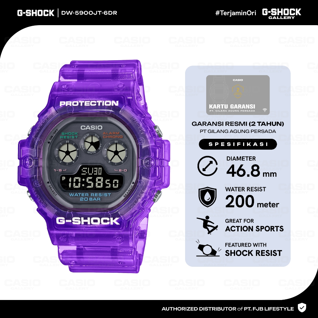 G-Shock Jam Tangan Pria DW-5900JT-6DR Original Digital Purple
