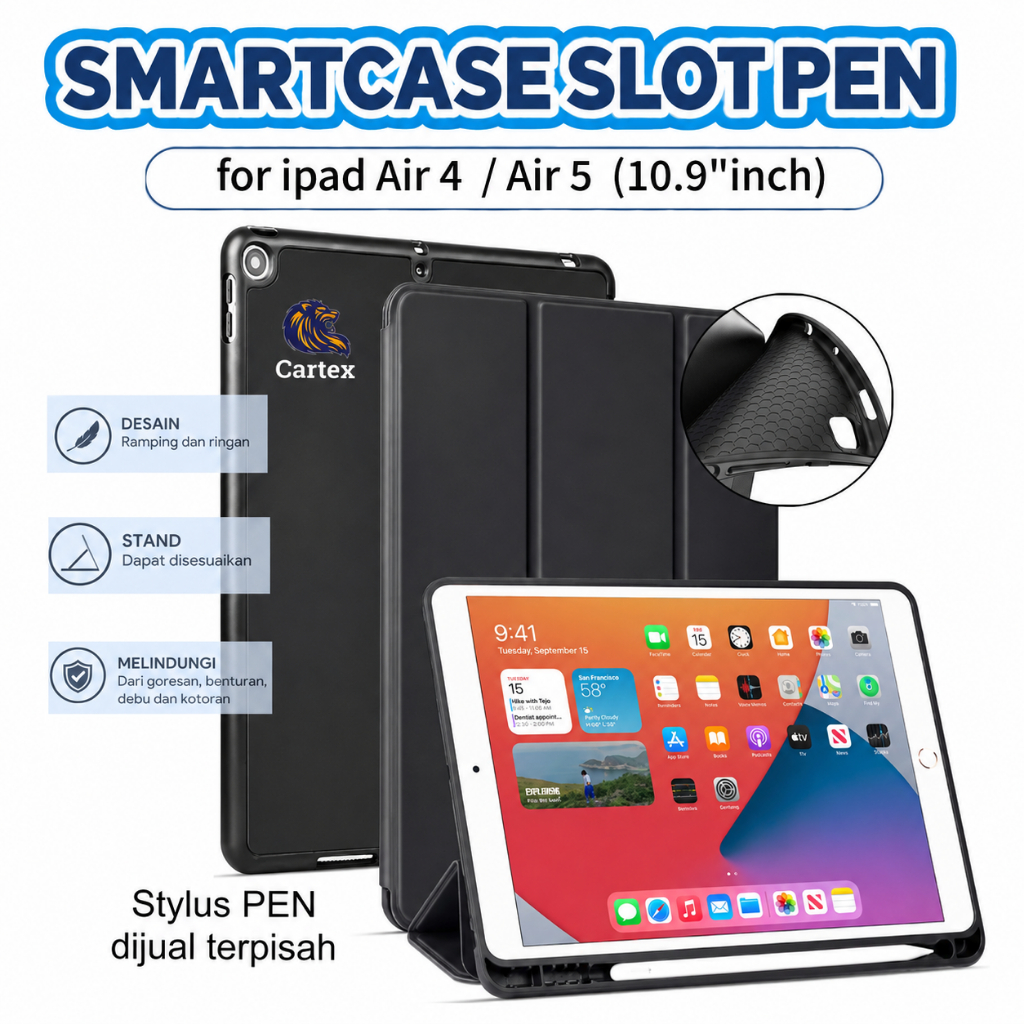 Smartcase Slot pen ipad air 4 2020  ipad Air 5 2022 10.5"inch  case ipad air 4 / case ipad air 5 / c