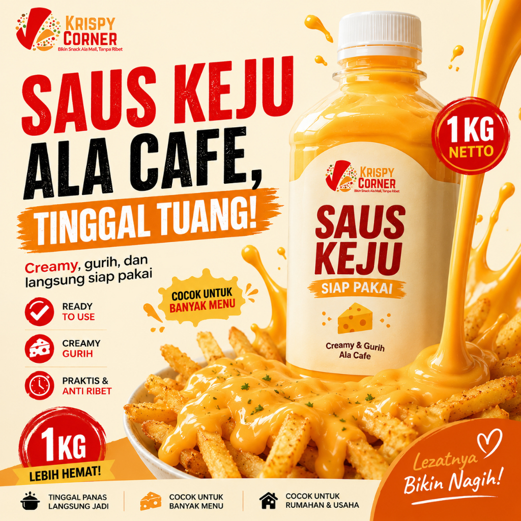 SAUS KEJU SAOS KEJU SAUCE KEJU ALA RICHEESE FACTORY CHEDDAR CHEESE SAUCE SIAP SAJI PREMIUM 1KG