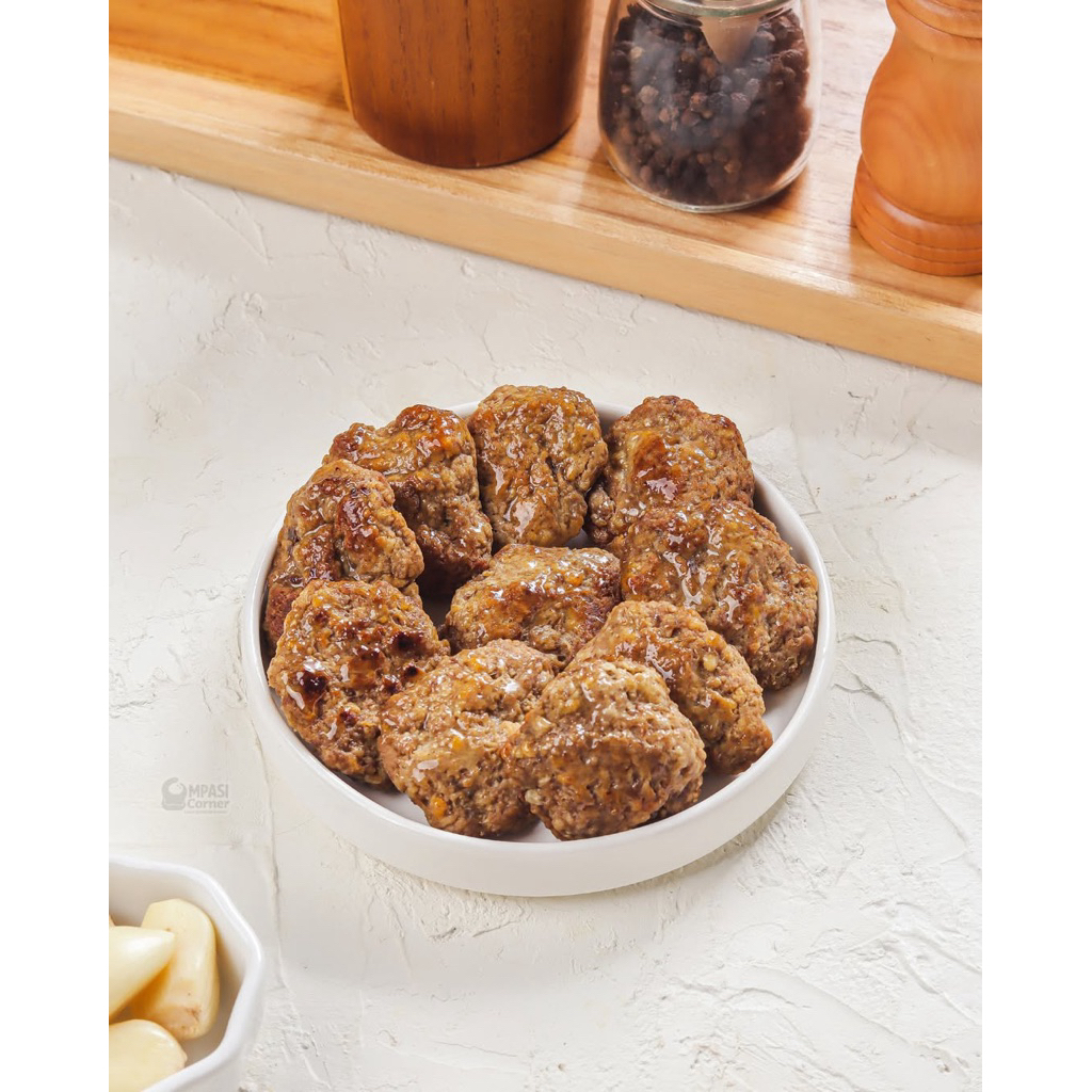 Mini Beef Patty Frozen - Lauk Daging Sapi Tinggi Zat Besi & Protein