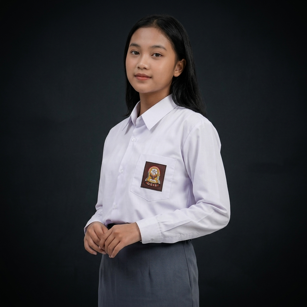 SCAROLLA Kemeja SMA Lengan Panjang Seragam Sekolah SMA Kemeja Putih