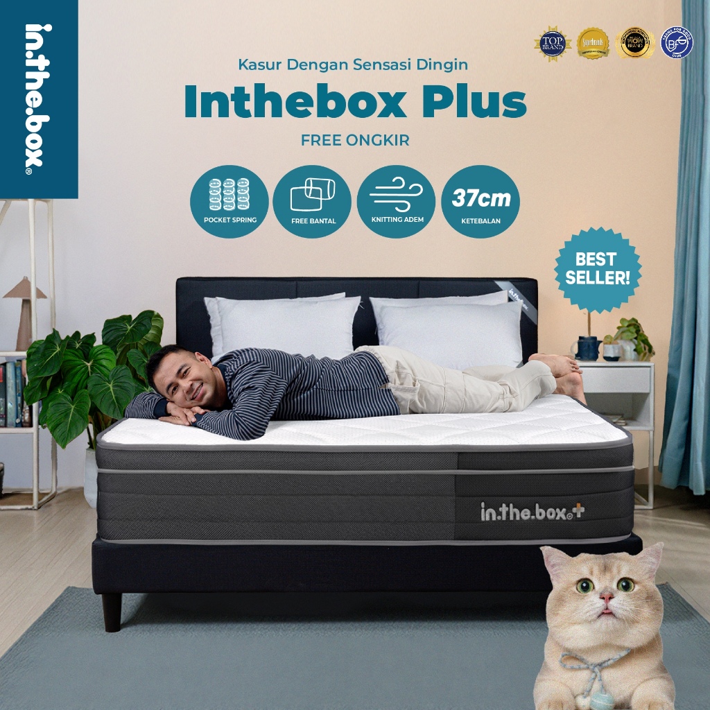 Kasur SpringBed INTHEBOX PLUS (Plush Top) - FREE Bantal | Ukuran 90x200, 100x200, 120x200, 140x200, 