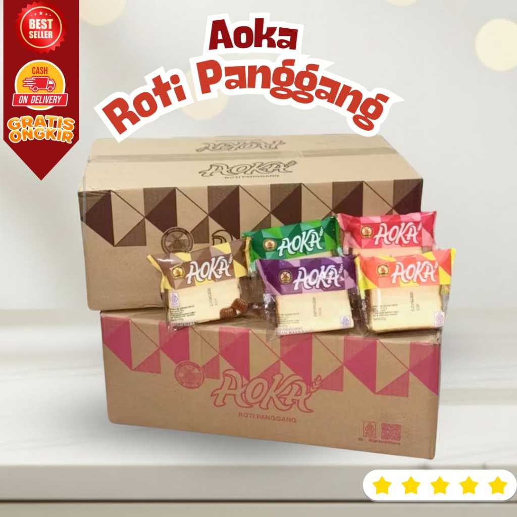 1 Karton Kardus Aoka Roti Panggang Isi 60 Pcs Rasa Mix Campur Variasi Rasa Terbaik