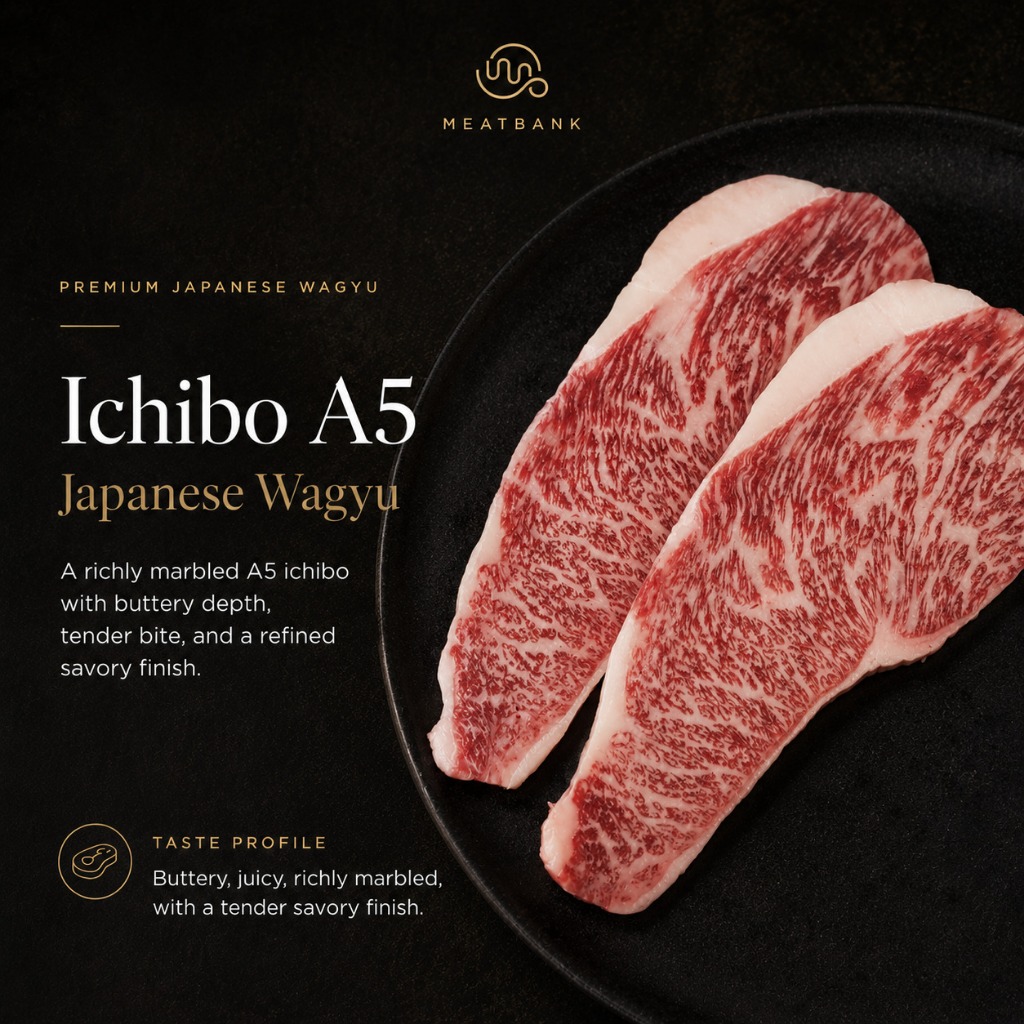 MEATBANK PICANHA A5 ICHIBO Wagyu Japan . top sirloin yakiniku steak