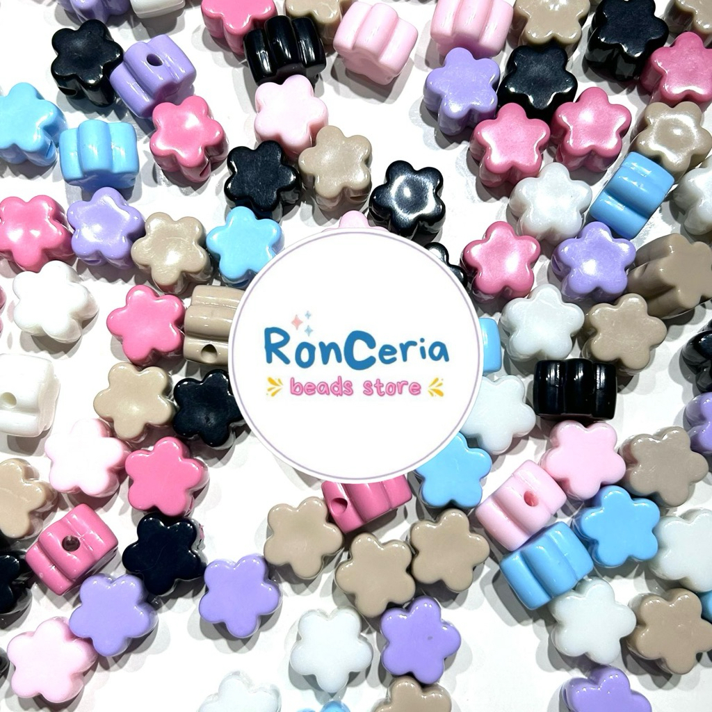 Ronceria - Manik Bunga Jumbo Ornamen Mix Warna 450gr Grosir
