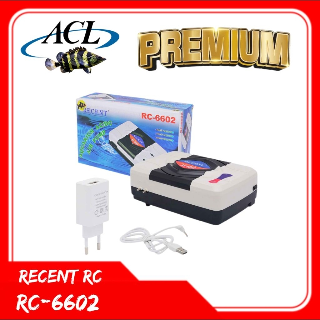 RECENT RC-6602-6608 POMPA AERATOR AC/DC MESIN AERATOR AQUARIUM AC DC